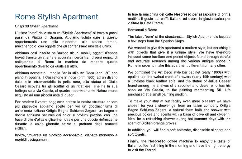 Crispi 30 Stylish Apartment Rome Italy